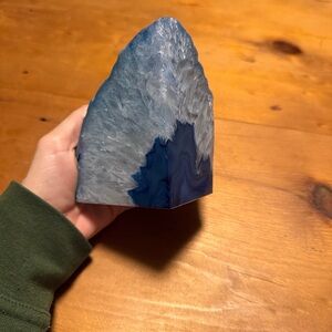Blue Agate Geode Display Piece